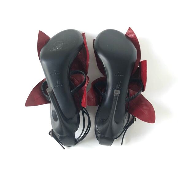 Giuseppe Zanotti Lilium Flower Appliqué Strappy High Heel Sandals 37 - Picture 9 of 13